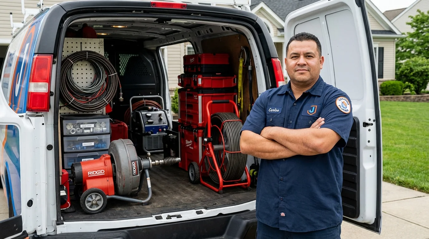 Professional drain cleaning equipment and Johns Plumbing LLC plumber in Spartanburg