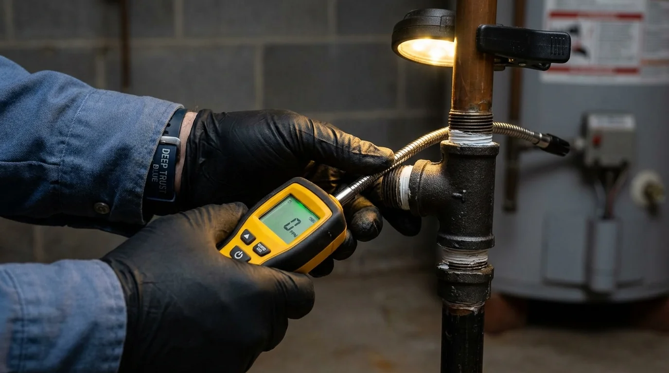 Gas leak detection with electronic sniffer by Johns Plumbing LLC in Spartanburg