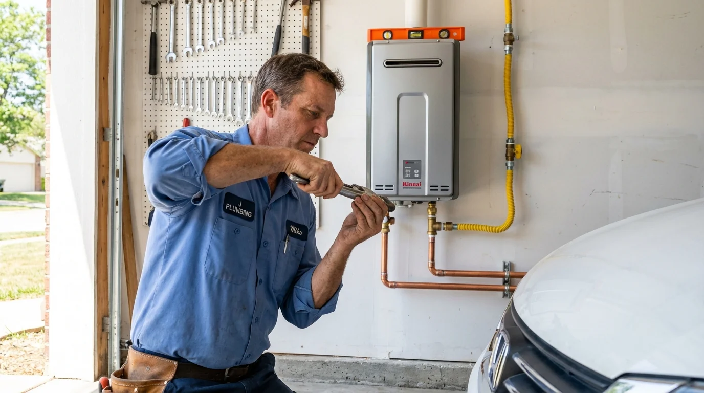 Tankless water heater installation by a Johns Plumbing LLC plumber in Spartanburg